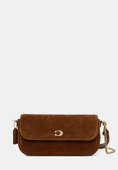 Coach geanta de mana din piele intoarsa culoarea maro, CDD05 imagine