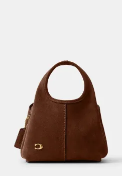 Coach geanta de mana din piele intoarsa lana 19 culoarea maro, CCY33 imagine