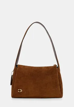 Coach geanta de mana din piele intoarsa Lola culoarea maro, CDD06 imagine