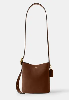 Coach geanta de mana din piele intoarsa Suede Bleecker Bucket 21 culoarea maro, CCW84 imagine