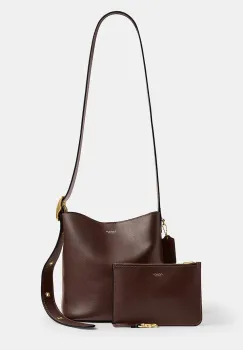 Coach geanta de piele Bleecker Bucket Bag 21 culoarea maro, CCX07 imagine