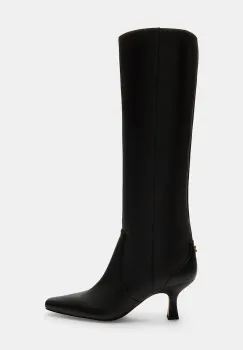 Coach ghete de piele Sculpted C Kitten Heel Leather Boot culoarea negru, cu toc cui, CBP30 imagine