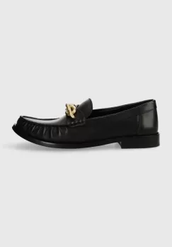 Coach mocasini de piele Jess femei, culoarea negru, cu toc plat, CK008 imagine