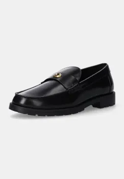 Coach mocasini de piele Jocelyn femei, culoarea negru, cu toc plat, CW980 imagine