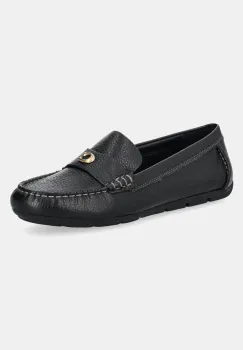 Coach mocasini de piele Leather Driver femei, culoarea negru, cu toc plat, CAS66 imagine