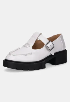 Coach mocasini de piele Liv femei, culoarea alb, cu platforma, CZ383 imagine