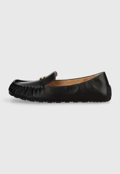 Coach mocasini de piele Ronnie femei, culoarea negru, cu toc plat, CP918 imagine