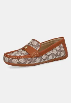 Coach mocasini Signature femei, culoarea maro, cu toc plat, CAS68 imagine