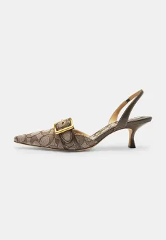 Coach pantofi cu toc Margot culoarea bej, CCV93 imagine