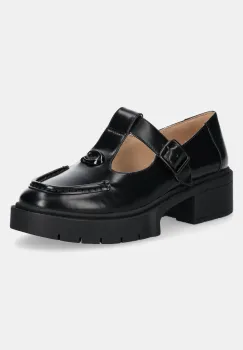 Coach pantofi de piele Liv femei, culoarea negru, cu platforma, CZ383 imagine
