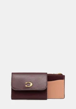 Coach portofel de piele culoarea bordo, CBF60 imagine