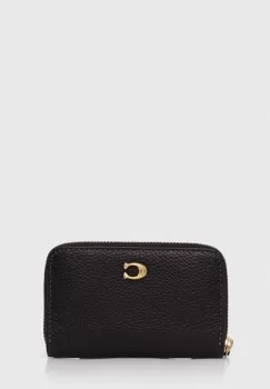 Coach portofel de piele femei, culoarea negru imagine