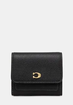 Coach portofel de piele femei, culoarea negru, CAO13 imagine