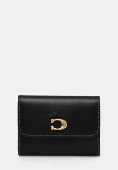Coach portofel de piele femei, culoarea negru, CZ111 imagine