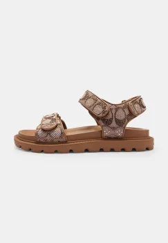 Coach sandale cu toc plat pentru femei, din piele Brynn Crystal Signature Sandal imagine