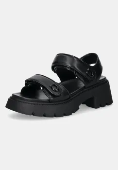 Coach sandale de piele Brynn culoarea negru, CAR57 imagine