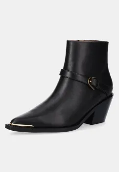 Coccinelle cizme de piele culoarea negru, cu toc drept, E4 TVK 31 02 01 001 imagine