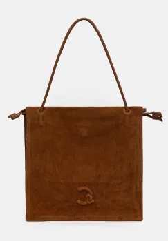 Coccinelle geanta de mana din piele intoarsa COCCINELLEDULSE SUEDE culoarea bej, E1 SS6 11 01 01 imagine