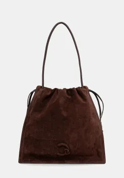 Coccinelle geanta de mana din piele intoarsa COCCINELLEDULSE SUEDE culoarea bej, E1 SS6 11 01 01 imagine
