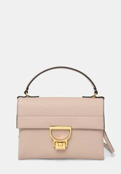 Coccinelle geanta de piele Arlettis culoarea bej, E1 MD5 19 03 01 imagine