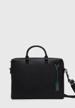 Coccinelle geanta pentru laptop din piele culoarea negru imagine