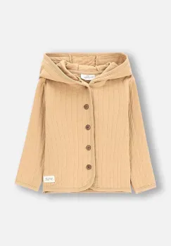 Coccodrillo bluza bebe culoarea bej, cu gluga, neted, SMILE BOY NEWBORN imagine