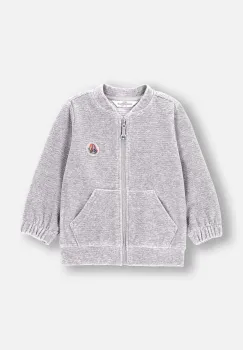 Coccodrillo bluza bebe culoarea gri, neted, MY WAY BOY NEWBORN imagine