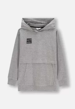 Coccodrillo bluza copii culoarea gri, cu gluga, cu imprimeu, EVERYDAY BOY imagine