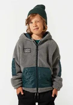 Coccodrillo bluza copii culoarea gri, cu gluga, neted, ACADEMY BOY KIDS imagine