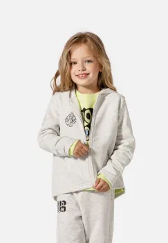 Coccodrillo bluza copii culoarea gri, cu gluga, neted, CARTOONS GIRL KIDS imagine
