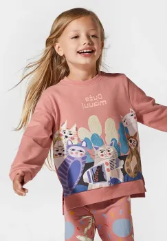 Coccodrillo bluza copii culoarea maro, cu imprimeu, LICENCE GIRL KOCIA SZAJKA imagine