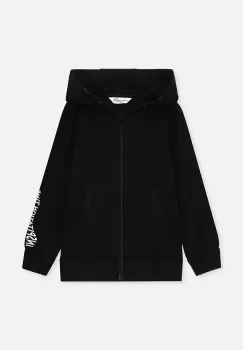Coccodrillo bluza copii culoarea negru, cu gluga, cu imprimeu imagine