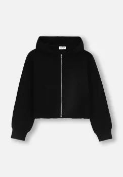 Coccodrillo bluza copii culoarea negru, cu gluga, neted, MYSTIC NATURE GIRL JUNIOR imagine