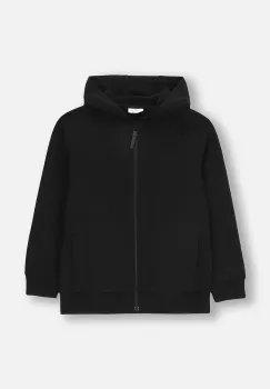 Coccodrillo bluza copii culoarea negru, cu gluga, uni, FOREST FRIENDS JUNIOR imagine