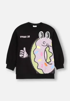 Coccodrillo bluza copii culoarea negru, cu imprimeu, CARTOONS GIRL KIDS imagine
