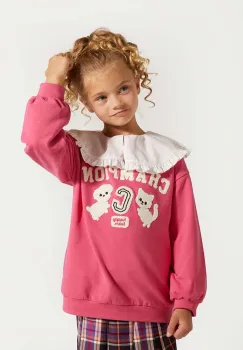 Coccodrillo bluza copii culoarea roz, cu imprimeu, ACADEMY GIRL KIDS imagine
