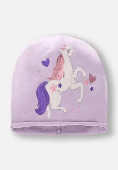 Coccodrillo caciula culoarea violet, bumbac, din tesatura uni, ACCESSORIES SPRING GIRL imagine