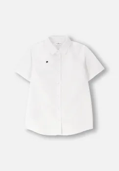 Coccodrillo camasa de bumbac pentru copii culoarea alb, BACK TO SCHOOL BOY imagine