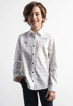 Coccodrillo camasa de bumbac pentru copii culoarea alb, BACK TO SCHOOL BOY imagine