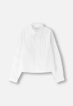 Coccodrillo camasa de bumbac pentru copii culoarea alb, BACK TO SCHOOL GIRL imagine