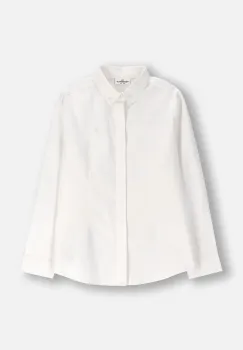 Coccodrillo camasa de bumbac pentru copii culoarea alb, ELEGANT JUNIOR BOY imagine