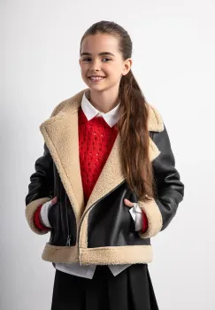 Coccodrillo geaca copii culoarea negru, OUTERWEAR GIRL JUNIOR imagine