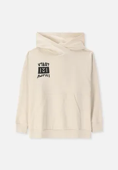 Coccodrillo hanorac de bumbac pentru copii culoarea bej, cu gluga, cu imprimeu, EVERYDAY BOY A imagine