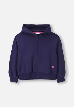 Coccodrillo hanorac de bumbac pentru copii culoarea bleumarin, cu gluga, cu imprimeu, EVERYDAY GIRL A imagine