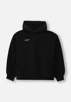 Coccodrillo hanorac de bumbac pentru copii culoarea negru, cu gluga, neted, EVERYDAY GIRL imagine