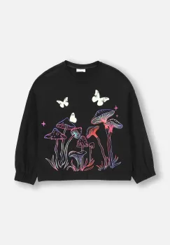 Coccodrillo hanorac de bumbac pentru copii culoarea negru, cu imprimeu, RAVE GIRL JUNIOR imagine