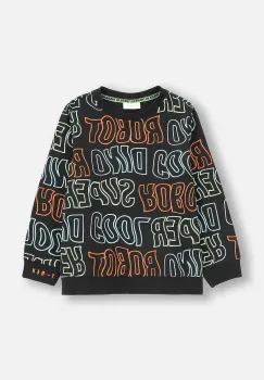 Coccodrillo hanorac de bumbac pentru copii culoarea negru, cu imprimeu, X-RAY VISION BOY KIDS imagine