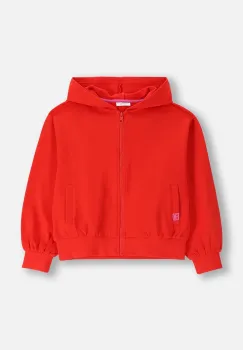 Coccodrillo hanorac de bumbac pentru copii culoarea rosu, cu gluga, cu imprimeu, EVERYDAY GIRL A imagine