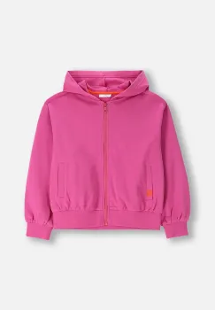 Coccodrillo hanorac de bumbac pentru copii culoarea roz, cu gluga, cu imprimeu, EVERYDAY GIRL A imagine