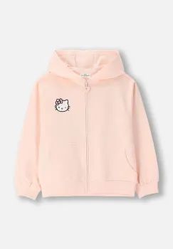 Coccodrillo hanorac de bumbac pentru copii culoarea roz, cu gluga, cu imprimeu, LICENCE GIRL imagine